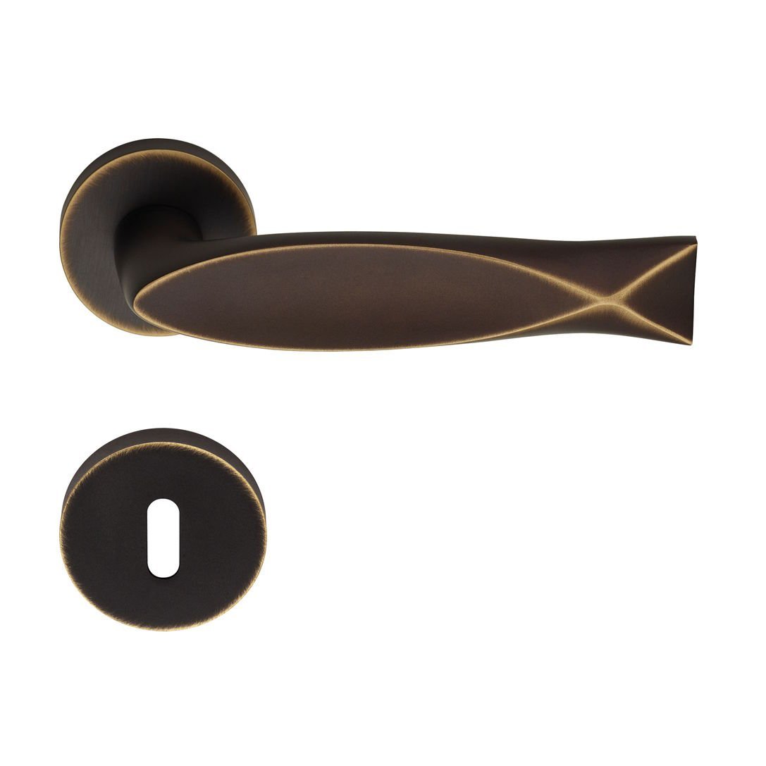 Fish Kapı Kolu Seti  Mat Bronz