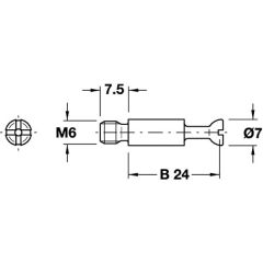Hafele Minifix Mil 24/M6/7,5mm (100 Adet), Galvaniz
