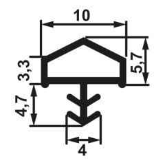 Hafele F03 Ortadan Basan Çatı Tipi Kapı Fitili 10mm, Mat Beyaz Renk (100 Metre)