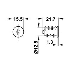 Hafele Symo Silindir Göbeği HS 3 SH 1301-1350 (50 Adet)
