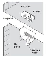 Hafele RV Üst Parça (100 Adet), Nikel
