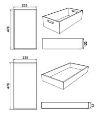 Hafele LEGRO Ahşap Çatal Kaşıklık Koyu Meşe 235x470x123