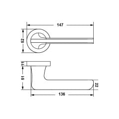Hafele Kapı Kolu Seti Eloy WC Mat Paslanmaz Çelik