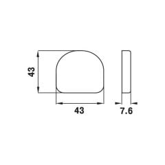Hafele M.S. Kapak (Cam menteşe için) Oval Siyah