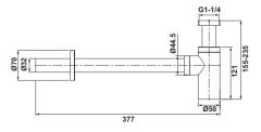 Hafele Sifon Pirinç Parlak Krom 377mm