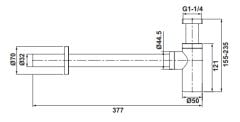 Hafele Sifon Pirinç Parlak Krom 377mm