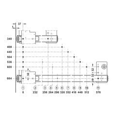 Hafele Slido F-Park71 25B 600 mm Ray Seti