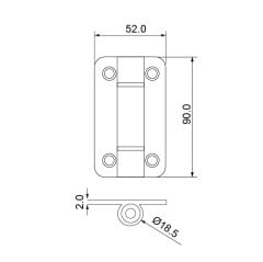 Hafele Menteşe Yaylı 52x90mm Mat Paslanmaz Çelik