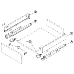 Hafele Matrıx Box Slım Çekmece Seti Mat Beyaz Vidalı 16/89Mm/350Mm 30Kg