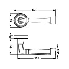 Hafele Kapı Kolu Seti Gain WC Antik Bronz