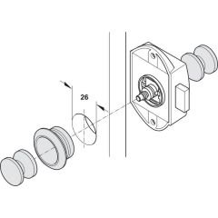 Hafele Sürgü Kilit 25mm, Nikel Renk
