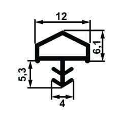 Hafele F05 Ortadan Basan Çatı Tipi Kapı Fitili 12mm, Bej Renk 100 Metre