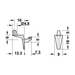 Hafele Raf pimi 5mm 15kg (500 Adet), Nikel