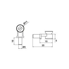 Hafele Raf Pimi, Cam, Vantuzlu, Nikel, 5Mm (100 Adet)
