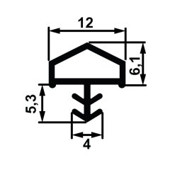 Hafele F05 Ortadan Basan Çatı Tipi Kapı Fitili 12mm, Mat Beyaz Renk (100 Metre)