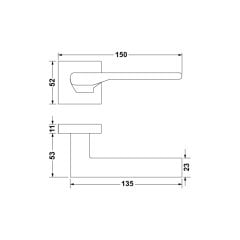 Hafele Kapı Kolu Seti Lupo WC Mat Paslanmaz Çelik