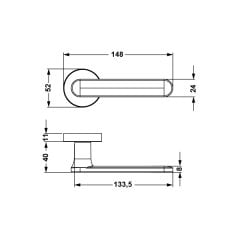 Hafele Kapı Kolu Seti Marte WC Paslanmaz Çelik