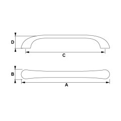 Hafele Mobilya Kulpu Split 160mm Antrasit