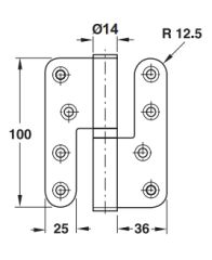 Hafele Yaprak Menteşe Çıkabilen Parlak Altın Paslanmaz Çelik 304 100mm Sol