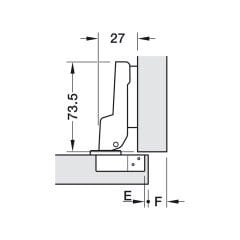 Hafele METALLA 110 SM 105°, Yarı Binili Gizli Menteşe