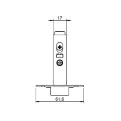 Hafele METALLA 110 SM 105°, Yarı Binili Gizli Menteşe