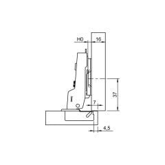 Hafele METALLA 110 SM 105°, Yarı Binili Gizli Menteşe
