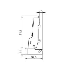 Hafele METALLA 110 SM 105°, Yarı Binili Gizli Menteşe