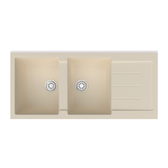 Vantole Granit Eviye 2 Göz Damlalıklı Bej