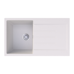 Vantole Granit Eviye Tek Göz Damlalıklı Beyaz