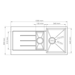 Vantole Bodrum-04 Granit Eviye 1,5 Göz Damlalıklı Bej