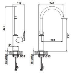 Hafele ZEN Eviye Bataryası Mat Altın