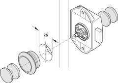 Hafele Basmalı İspanyolet Kilit 25mm, Nikel Renk