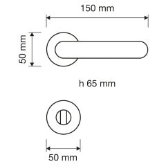 Aria Kapı Kolu Seti Parlak Pirinç WC