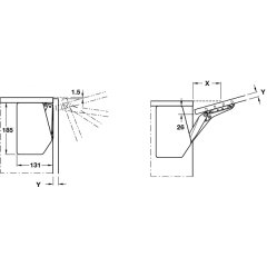 Hafele Free Flap 1.7 Makas Gövdesi F, Nikel Renk