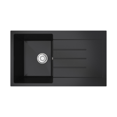 Vantole Granit Eviye Tek Göz Damlalıklı Siyah