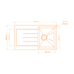 Vantole Granit Eviye Tek Göz Damlalıklı Gri