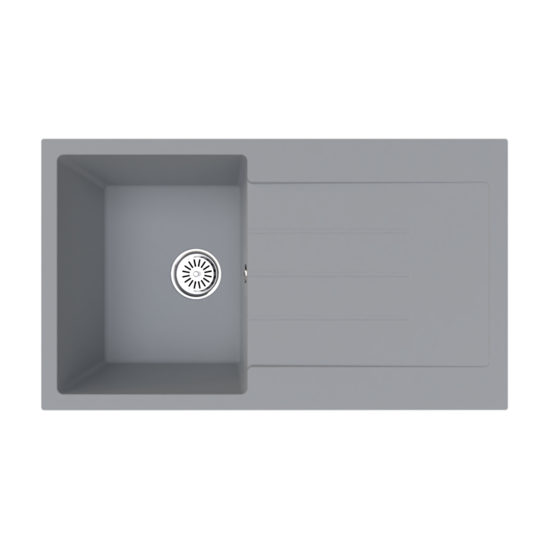 Vantole Granit Eviye Tek Göz Damlalıklı Gri