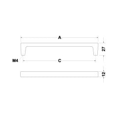 Hafele Mobilya Kulpu H2125 128mm Mat Paslanmaz Çelik