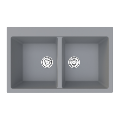 Vantole Granit Eviye Çift Hazneli Gri