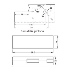 Hafele Kilit Karşılığı Paslanmaz Çelik Parlak