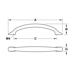 Hafele Mobilya Kulpu H2180 128mm Mat Paslanmaz Çelik