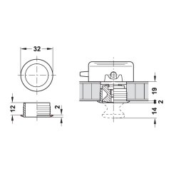 Hafele Rozet 19mm, Pirinç Renk