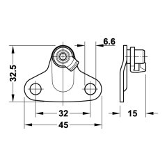 Hafele Duo Forte Gövde Bağlantı Parçası, Siyah, 28mm