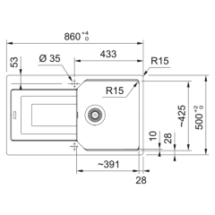 Franke Granit Eviye Tek Gözlü Damlalıklı UBG 611-86 Bianco