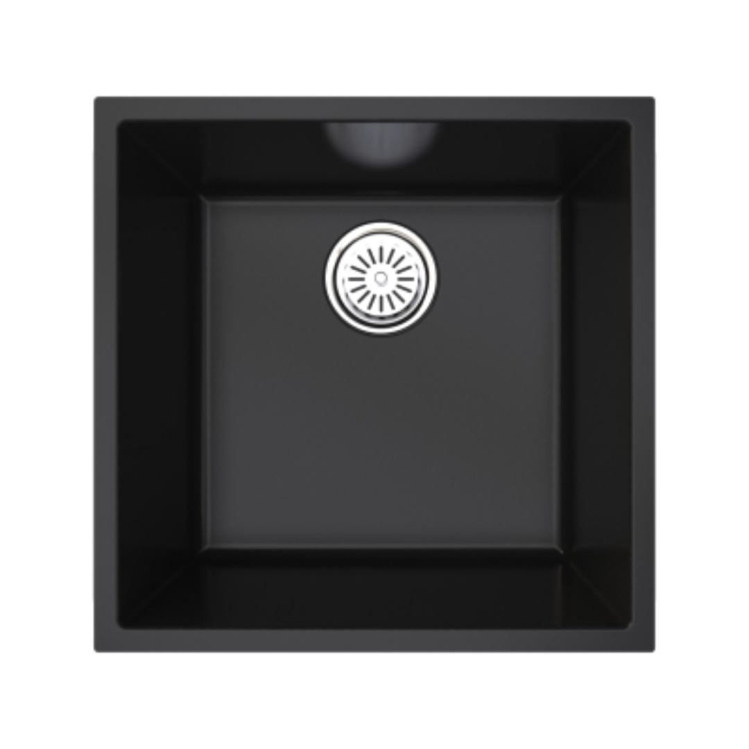 Vantole Granit Eviye 440x440mm Tek Gözlü Siyah