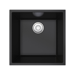 Vantole Granit Eviye 440x440mm Tek Gözlü Siyah