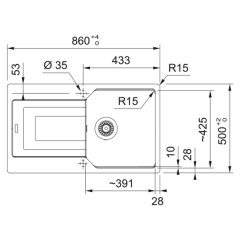 Franke Granit Eviye Tek Gözlü Damlalıklı UBG 611-86 Stone Grey