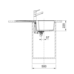 Franke Granit Eviye Tek Gözlü Damlalıklı UBG 611-86 Oyster