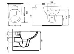 Hafele SYSTO WALL R52 Asma Klozet Parlak Beyaz