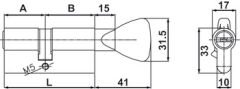 Hafele PC 03 Mandallı Barel Nikel 31x37M mm